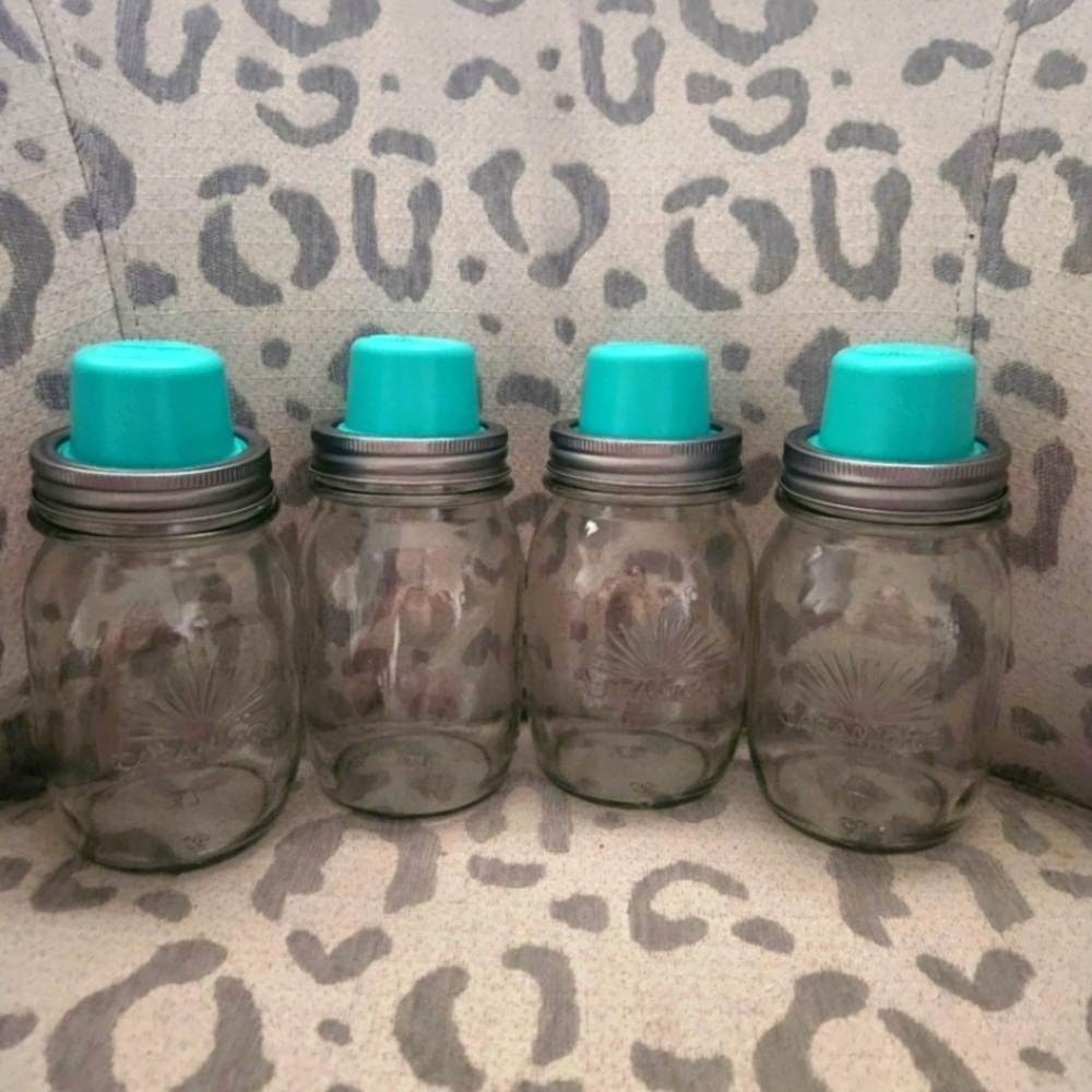 BUNDLE Casamigos Tequila Jar Shaker Glass Mason Jar 15 Oz.